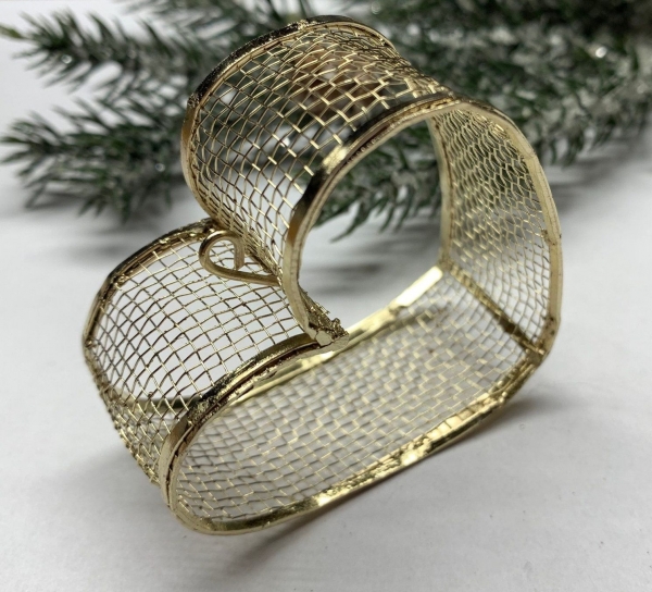 Dekoanhänger aus Metall-Gitter, Herz gold